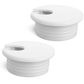 Cable Grommet Desk White 38 mm Cable Hole Cover Plastic Desk Cable Grommet White Desk Duct Cable Pass Table for Table Office Desks, Pack of 2