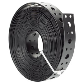 Metal Strap 1-Inch x 33FT 0.6mm Thickness for Pipe Support Pipe Hanger Strap Metal Strapping with Holes Matte Black