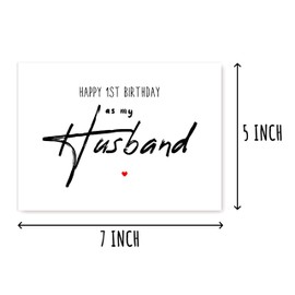 VLPGifts 1st Birthday Greeting Card - Husband - White