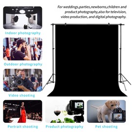 Pksoiil Black Backdrop，Virtual Black Background Sheet，Fabric Wrinkle Resistance Photo Background for Photo Studio Shooting Props，10x10FT