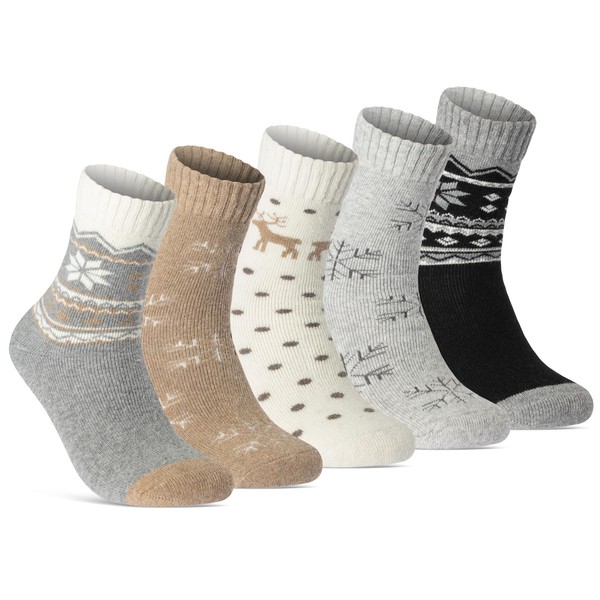 Women's Thermal Socks (5 Pairs) Warm Winter Socks Soft Wool