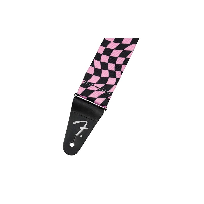 Fender Wavy Checkerboard Polyester Strap - Pink