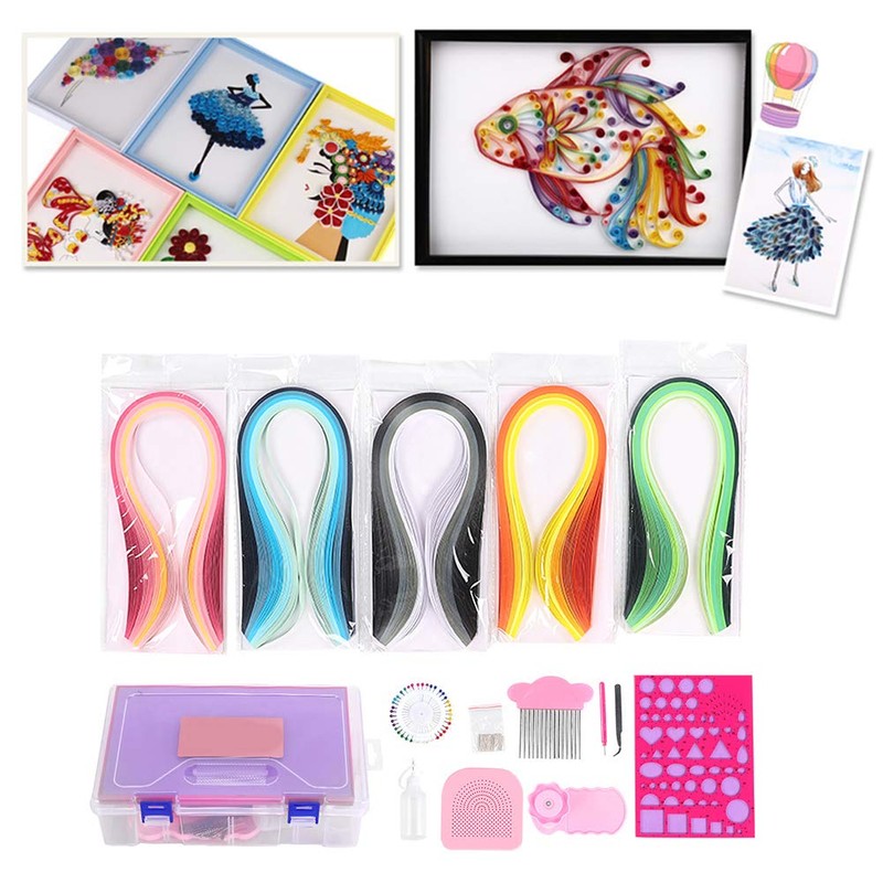 Complete Quilling Tool Kit with Stencil Board, Pen Set and