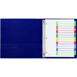 AVERY Customizable Table of Contents Dividers, Ready Index Binder Dividers, Multi-Colour, 1-15 Tabs, 1 Set (11845)