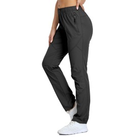 Golf Pants Women Lightweight Travel Pants Women Quick Dry Nylon Casual Pants Slacks Ladies Outdoor Hiking Pants Black XS/27