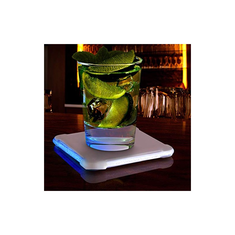 Set of 4 Square Light Up Drink Coasters with Pressure