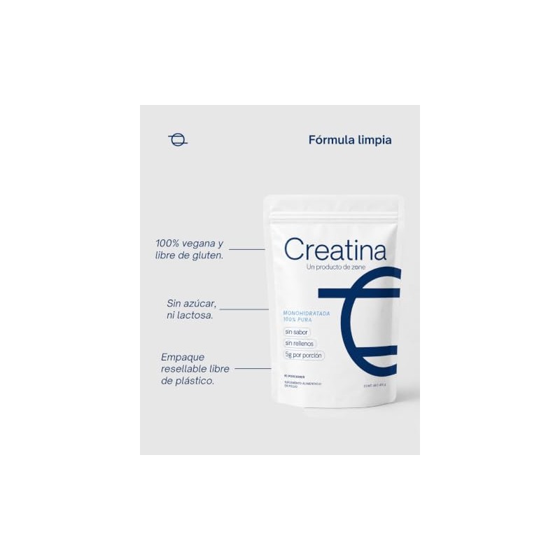 ZONE Creatina Monohidratada 100% Pura | Creatina Micronizada en Polvo