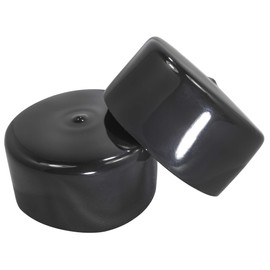 Prescott Plastics 3-Inch (75mm) Round Rubber Plugs, Flexible Black End Caps for Holes, Metal Tubing, and Furniture, Durable Protective Covers, Made in USA - 4 Pack