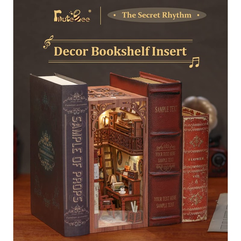 CUTEBEE Book Nook Kit - DIY Miniature House Dollhouse Kit