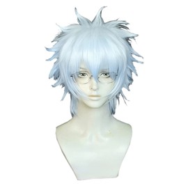osseoca Sakata Gintoki white gradient wig natural wig cos anime characters holiday party use simulation trim face wigs (Sakata Gintoki)