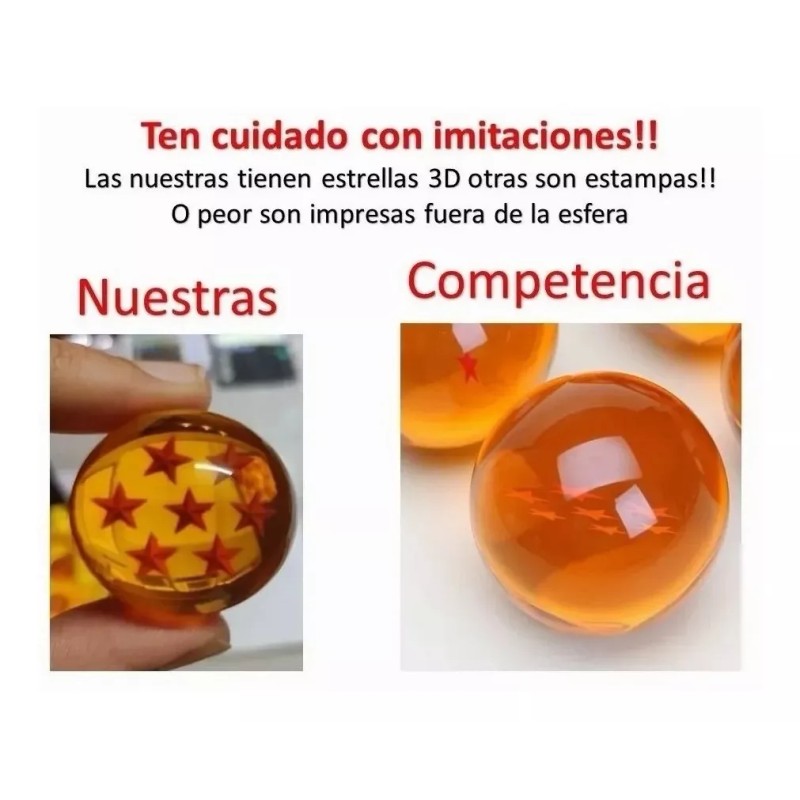 Dragon Esferas Del Dragón Acrílico Serigrafiada 7 Piezas Colección