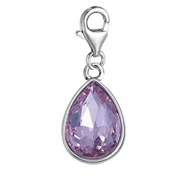 Clip on Birthstones Dangling lobster clasp charms for bracelets (F: June)