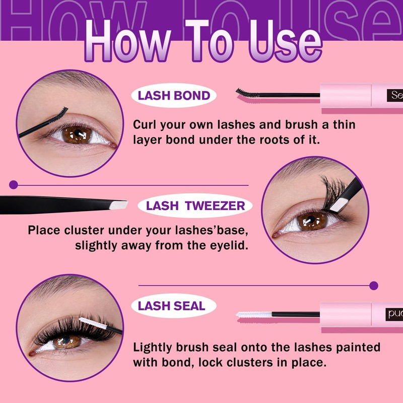 Focipeysa Fluffy Lash Clusters 100D Eyelash Clusters 10-18mm Fluffy Volume