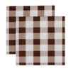 Gingham Paper Cocktail Napkins in Chocolate - 20 Per Package