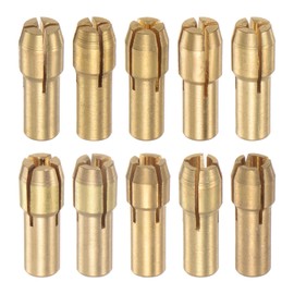 HARFINGTON 10pcs Brass Collet 0.5-3.2mm Brass Drill Chucks Mini Electric Grinder Quick Change Drill Chuck Bit Sets for Rotary Tools, 4.8mm Shank Diameter