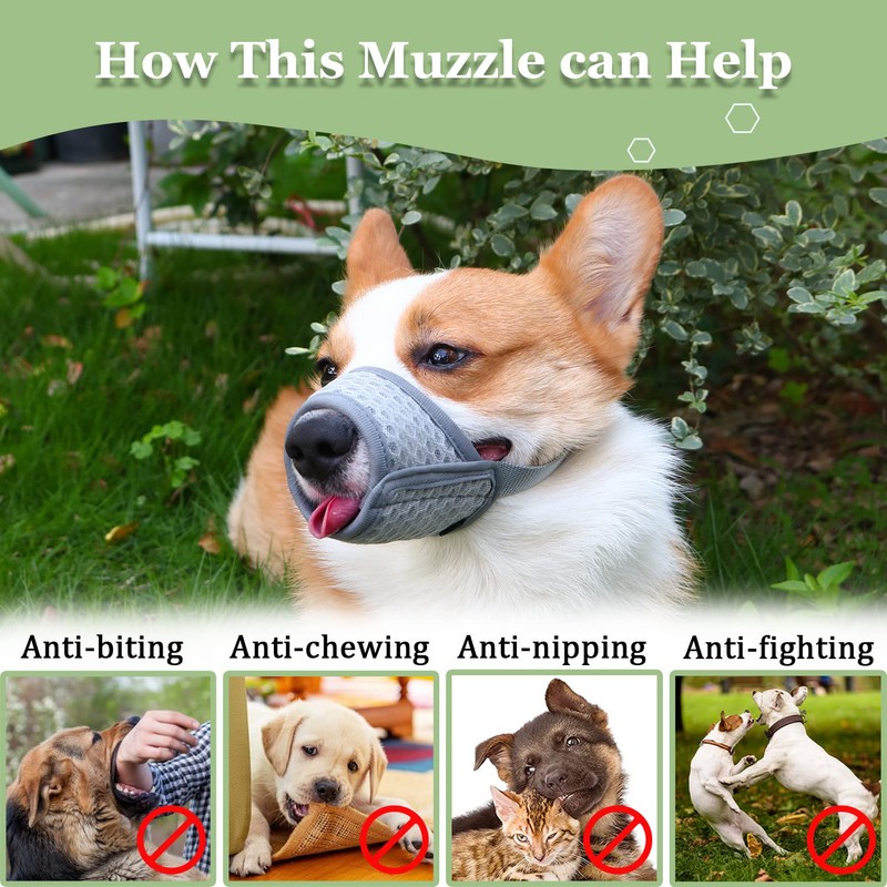 Mayerzon Dog Muzzle, Puppy Soft Mesh Muzzle for Small Medium
