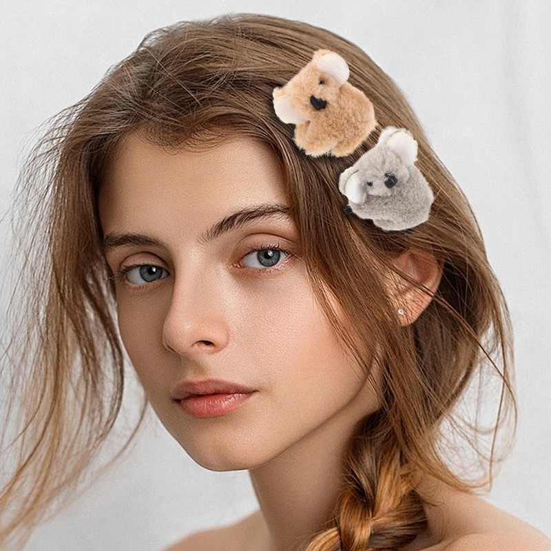 NUOBESTY Pack of 6 Plush Koala Mini Hair Clips Claw