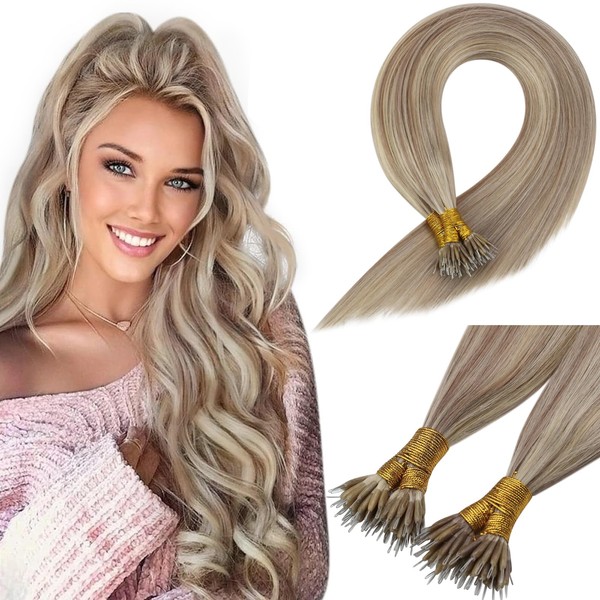 Sunny Hair Nano Bead Hair Extensions Real Human Hair Ash