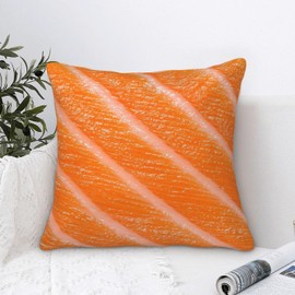 3D Funny Realistic Food Salmon Sushi Decorative Throw Pillow Covers Soft Velvet Throw Pillowcases Home Decor Living Room Cushion Case for Bed Couch Car 18"X18" Creative Gift