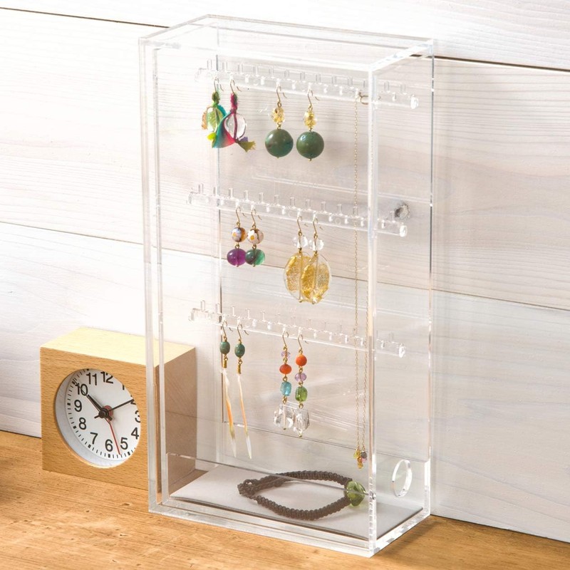 MUJI 18958207 Acrylic Necklace and Earring Stand, Approx. Width 2.6