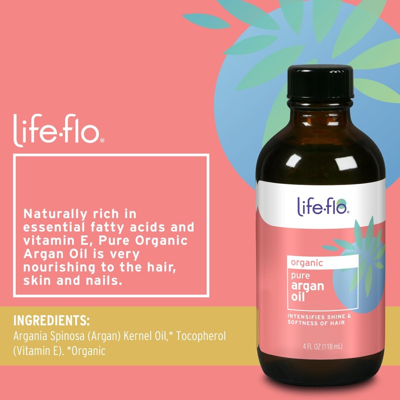LIFE-FLO Pure Argan Oil | Organic and Cold Pressed |