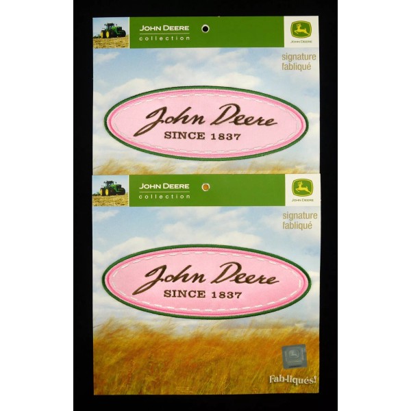 John Deere TWO (2) John Deere Collection Signature PINK Applique
