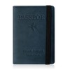 Czyan Passport Holder, Faux Leather Protective Cover with RFID Blocking