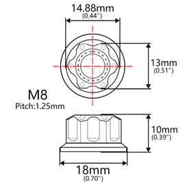 Wanyifa Titanium M6 M8 M10 M12 M14 M16 Flange Bolt Nut Bicycle Motorcycle Rear Axle Car Modification Accessories Pack of 6 (M8 Pitch 1.25mm, Fire Blue)