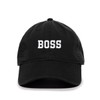Boss Baseball Cap Embroidered Cotton Adjustable Dad Hat Black