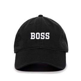 Boss Baseball Cap Embroidered Cotton Adjustable Dad Hat Black