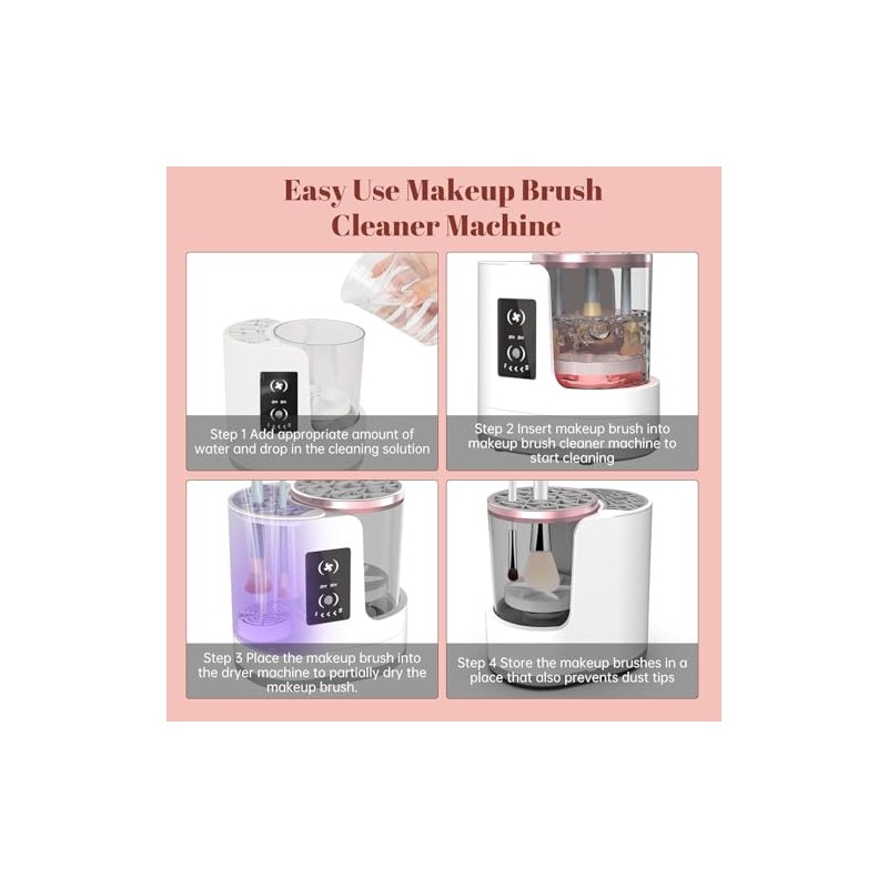 ZJchao Limpiador de Brochas de Maquillaje Eléctrico