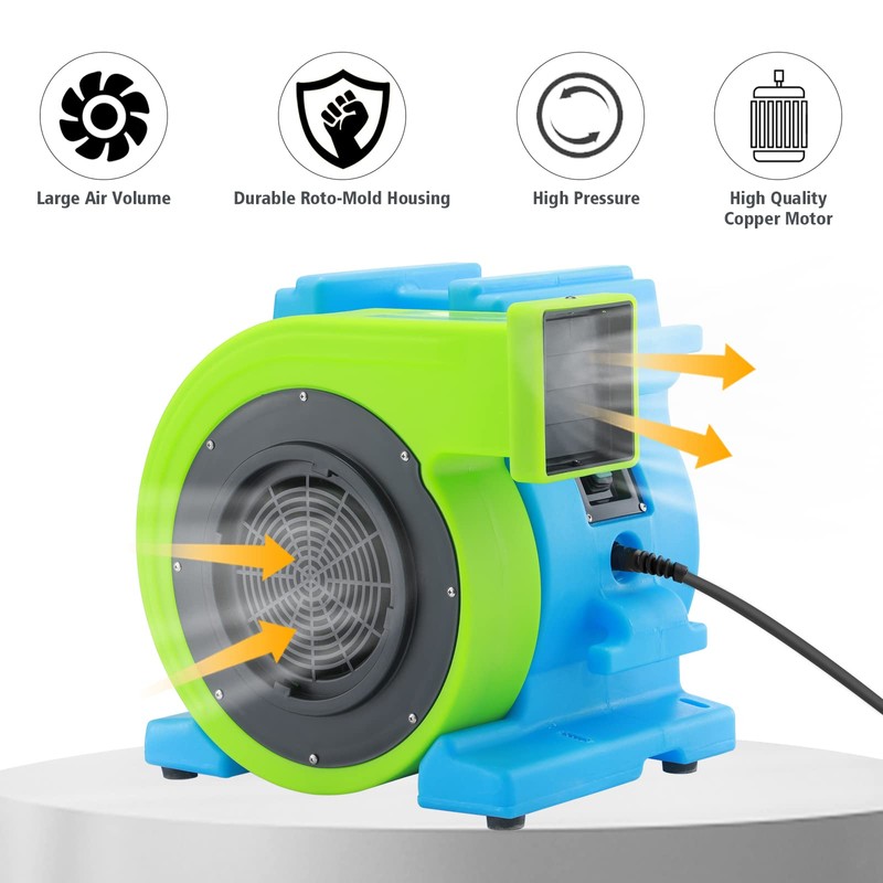 MOUNTO 1HP Inflatable Bounce House Blower, Energy Efficient, Low Amp