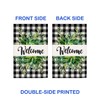 Black Plaid Welcome Linen Garden Flag,12x18 Inch Red Heart Eucalyptus