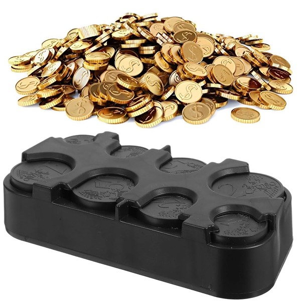 OPVYAEU Pack of 2 Coin Box, Euro Coin Collector with