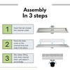 SereneDrains Linear and Square Drain Hair Trap Stainless Steel for