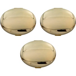 Stephanie Imports Set of 3 Double Sided Magnifying Compact Mirrors with Reflective Metal Finish (Gold, Oval)