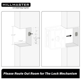 HILLMASTER Pocket Door Hardware, Matte Black Solid Brass Pocket Door Lock Pull, 1-3/8' Thickness, Black, 1 Pack