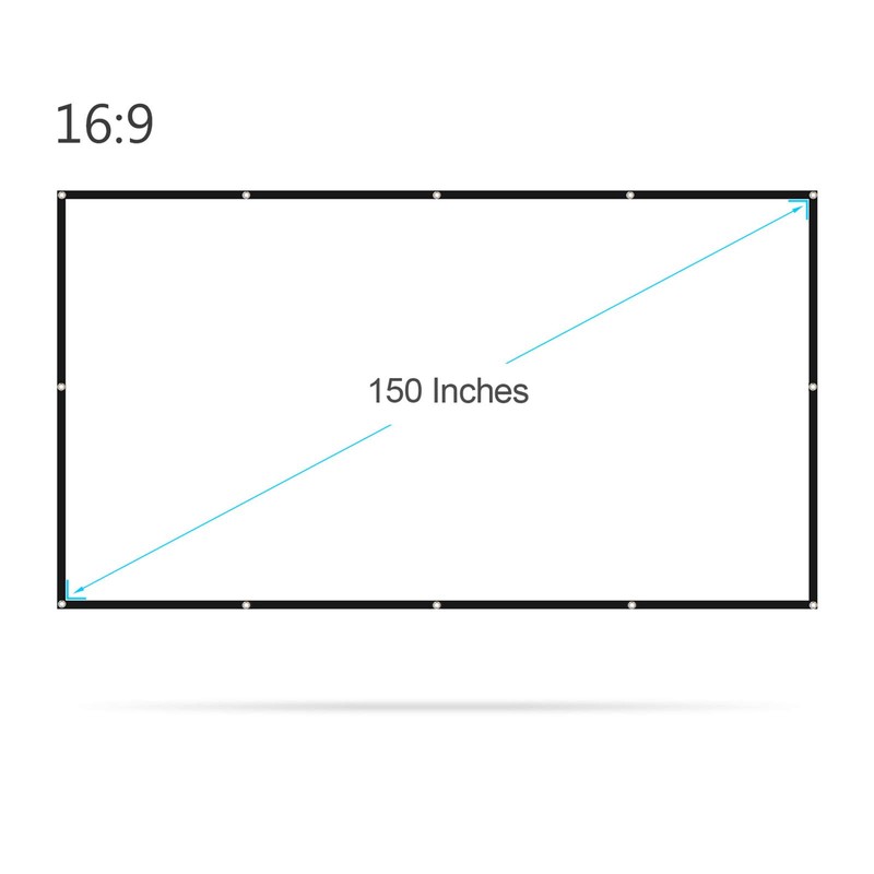 Projector Screen, 100/150 Inch Portable Projection Screen Widescreen 16: 9