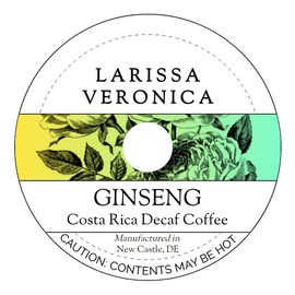 Ginseng Costa Rica Decaf Coffee (Single Serve K-Cup Pods) (Gourmet, Naturally Flavored, Whole Coffee Beans) (12 pods, ZIN: 572864) - 3 Pack