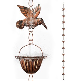 Joyzan Rain Chains for Gutters Outside, 8.5FT Adjustable Rain Catcher Chain