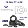 YOYEAH Pack of 25 Washers M6 Black Carbon Steel Washers