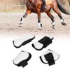 4PCS White PU Shell Horse Front Back Leg Guard Boot