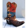 Rustic Western Star Texas Patriot Flag Cowboy Boot With Spur