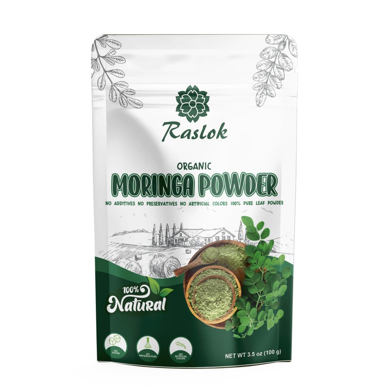 Raslok Moringa Powder | 100% Pure Leaf | No Additives