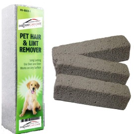 Pet Hair Remover Rock Removes Dog Hair or Cat Hair Quick, Easy & Efficient From Carpet & Upholstery (3 Pack)