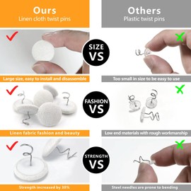 12 Colors Fabric Covered Button Twist Pins Dust Ruffle Pins- for Sofa，Upholstery，Armchair Caddies, Armrest Covers,Bed Skirts, Slipcovers, Headliners (Dark Brown, 12)