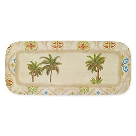 UPware 15 Inch Melamine Rectangle Serving Tray, BPA Free Food Tray (Ikat Palm)