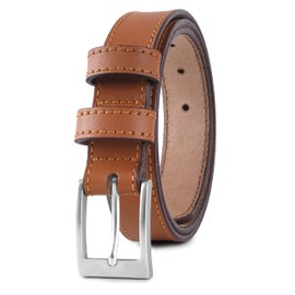 PBF 's Belts for Men | Cinturón de vestir de cuero casual de 1.25 pulgadas de ancho | XS a grande y alto, Bronceado, 42" - 44"