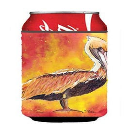 Caroline's Treasures 8344CC Pelican Can or Bottle Hugger Cooler Washable Drink Sleeve Collapsible Beverage Insulated Holder, Can Hugger, Multicolor