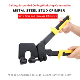 Drywall Pliers, Alloy Chrome Vanadium Steel Keel Board Drywall Punching Tool, 305mm Portable Keel Pliers Bolt Crimper Pliers